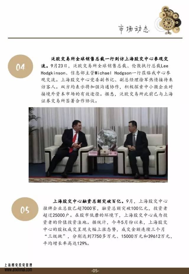 上海股交中心2015.11月號（總第十四期）·市場動態，上海股權托管交易中心,上海股權交易中心